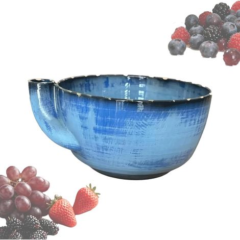 2026 Lavabocchia rotante per frutti di bosco, lavabocchia stampato in 3D con maniglia, scolapasta girevole a 360° con scarico, per frutta e verdura (Oceaanblauw) (1/5)