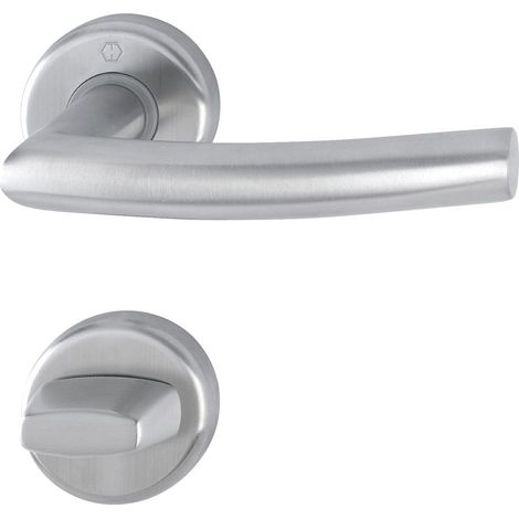 Hoppe Drückergarnitur ALTA auf Rosette WC Edelstahl matt 42-47mm