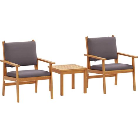 Conjunto de sofás de jardín 3 pcs Antracita vidaXL (1/2)