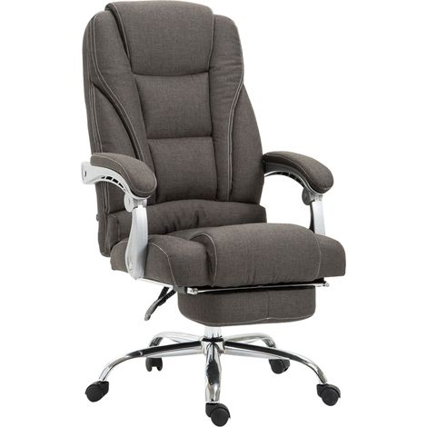 Sedia ergonomica da ufficio con poggiapiedi estensibile tessuto grigio scuro e braccioli in metallo 100007066