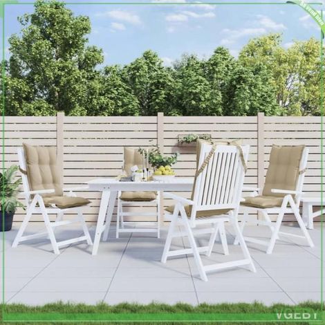 Coussins de chaise dossier haut - FAFEISY - 377612 - Beige - Tissu Oxford déperlant - Rembourrage PP - Lot de 4 (1/5)