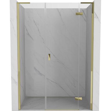 Mexen Mist-H L porte de douche battante droite 160 cm, transparent, doré - 8A5L-160-001-50-00-P (1/5)