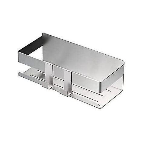 tagre De Douche En Acier Inoxydable 304, Panier De Douche Sans Percage Auto-adhsif Maintien Parfait, Etagere Salle De Bain, Avec 2 Crochets (1/5)