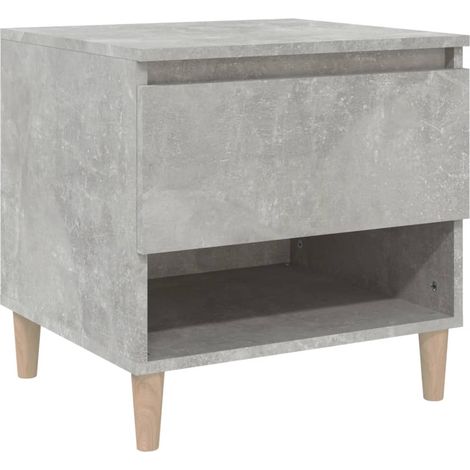 Comodino con cassetto e vano a giorno 50 x 46 x 50 cm MDF grigio DEC034053