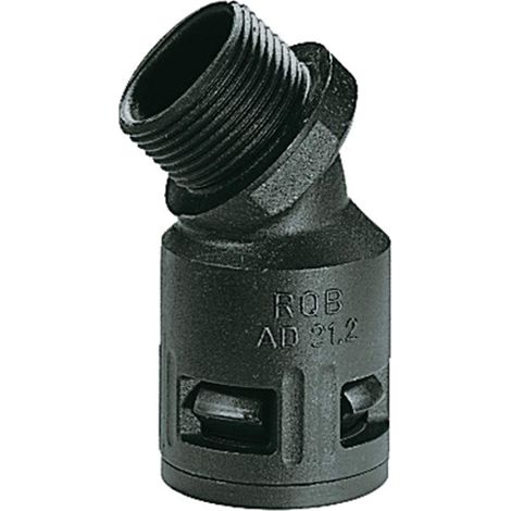 FLEXA Schnellverschraubung 45 Grad Bogen Gewinde PG21x1,588 für Schlauch-Außendurchmesser 28,5mm konisch dichtend mit Außengewinde - 1 Stück