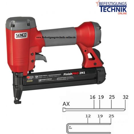 Senco Druckluft Kombi Klammergerät Finish Pro 2IN1 BR-03 AX15-30mm + KL-12 L12-32mm"-"EN13295