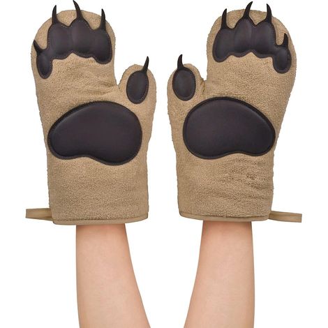 Glove Bear Silikon-Küchenhandschuhe mit Hitzeschutz, hitzebeständig, für Mikrowelle und Backofen geeignet.