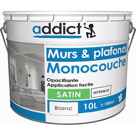 Acrylfarbe Satin Einzelschicht 10 Liter Weiß - Addict
