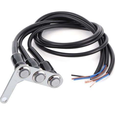 Commutateur de guidon de moto à fixation réglable, étanche, 3 boutons pour phare, klaxon et clignotants (1/5)