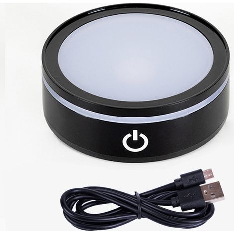 Support Rond de Lampe LED antidérapant avec Plusieurs Couleurs, adapté à l'artisanat de Boule de Cristal de Verre, décoration de fête de Vacances. (Base Plate) (1/5)