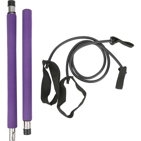 Barre De Fitness - Tube Métallique Avec Mousse Et Sangle Pied - Pour Yoga Pilates Renforcement Musculaire - 1 Pièce (1/5)