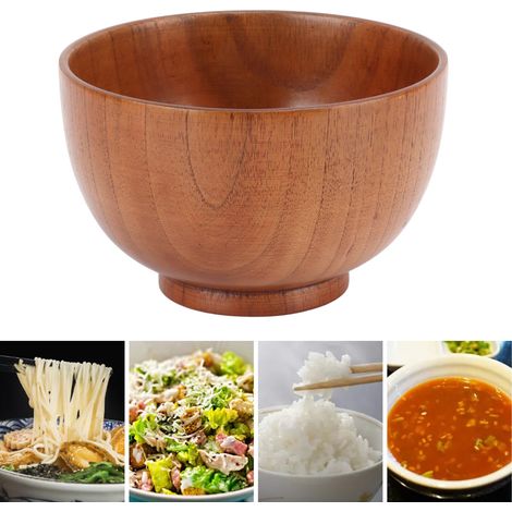Schale aus Akazienholz im japanischen Stil, geeignet für den Hausgebrauch, insbesondere für Suppenschalen, Ramenschalen und Nudelschalen. (1/5)