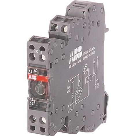Relais d'interface 24V c.a. / V c.c., 2 RT, montage Rail DIN, série RBR122G ( Prix pour 1 )