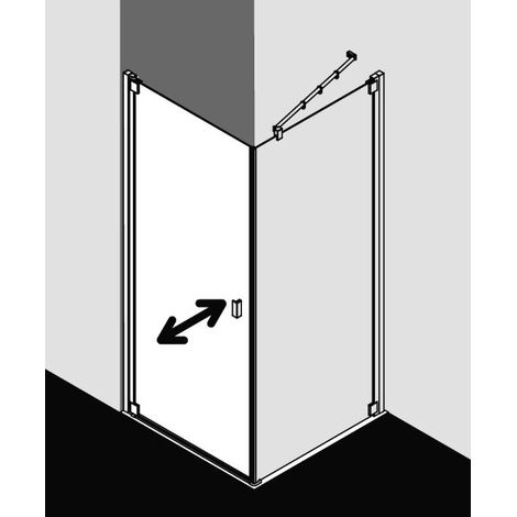 Kermi Porte battante RAYA 1KL 1000x 2000 BV : 970-1000 SIHG verre trempé transparent (1/5)