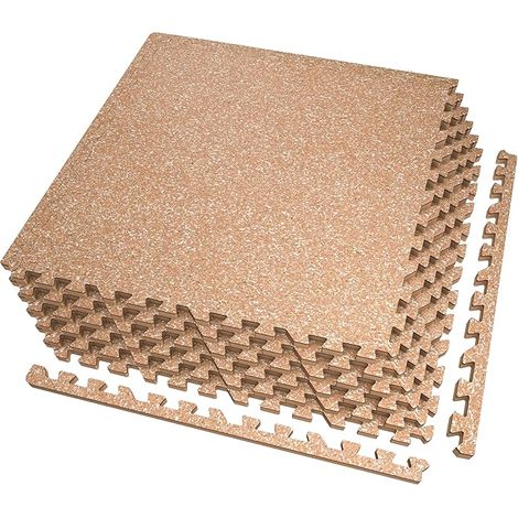 Mats 60 x 60 x 1.5 cm Fitness Equipment with Thick Heavy Duty Rubber Surface Puzzle Floor Protection for Gym and Home Black