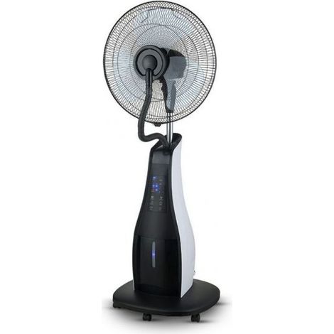 Ventilatore Nebulizzatore LED 80W con 3 Pale da 17" Base Rotonda e Telecomando (Capacità 3.2L)