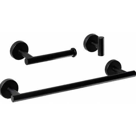 Porte-essuie-tout en acier inoxydable, support mural pour papier toilette, noir (1/5)