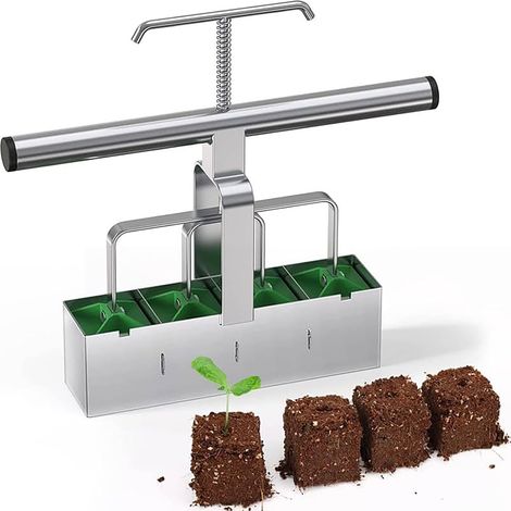 Hand-Held Soil Blocker 5 x 5 cm Seed Block Maker at Once Soil Pot Press Maker for Soil Block for Seeds Start Garden Soil Potting Soil for Outdoor Plants Cultivation (1/5)