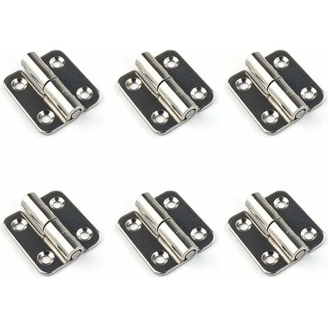 Set of 6 detachable 3.7 cm hinges - Removable door hinges - Made of 304 stainless steel - For left-handed use (1/5)