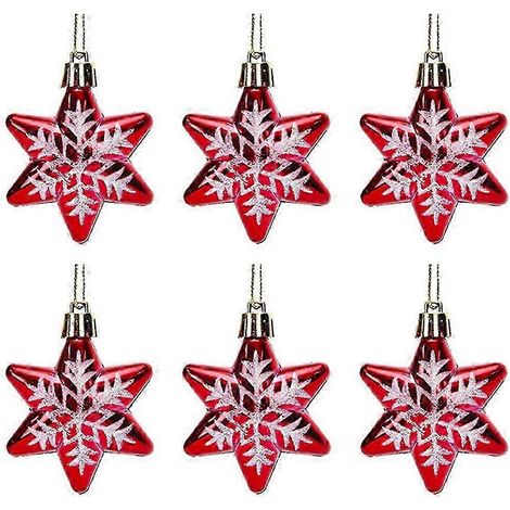 Pendentif décoratif étoile rouge pour sapin de Noël - Accessoires de décoration pour les fêtes et le sapin (1/5)