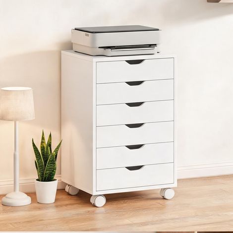 Meuble de rangement de bureau blanc 40 x 35 x 63 cm (1/5)