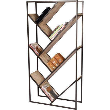 Büro-Designbibliothek mit 7 Regalen aus der Kollektion DARYL – Maße 80x30x160 cm