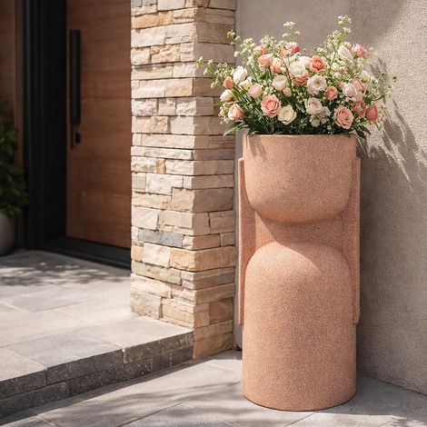 Vaso Fatone, Finitura Geometrica, Rosa,