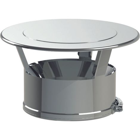 TEN – Chapeau plat inox 150-200 mm – Bride pour ventilation efficace – Compatible avec systèmes polycombustibles – Protection conduit de fumée