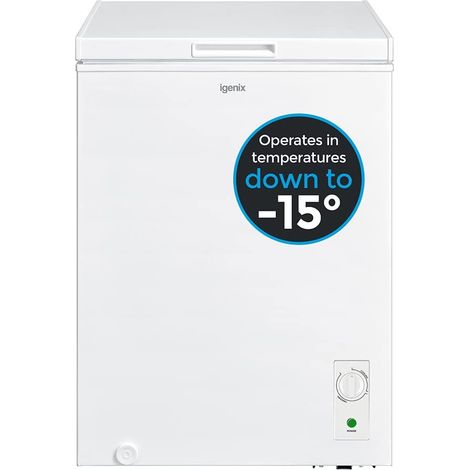 Igenix Freestanding Chest Freezer, 99 Litre, White - IG100