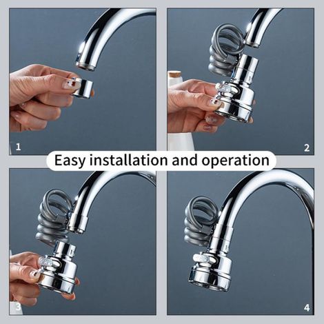 Embout Robinet Cuisine,Flexible Robinet,Rallonge Robinet Cuisine,pour le Lavage des Bassins de Cuisine,Convient pour des Couverts (1/5)
