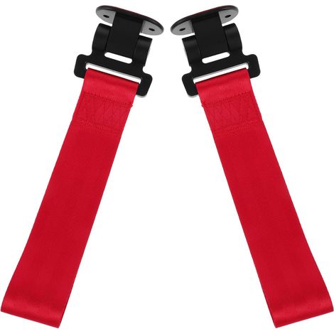 Courroie de Traction Automobile Rouge 2 pièces en Nylon Durable, pour Modification de Pare-Chocs, Installation Rapide sur véhicules et Camping-Cars (1/5)