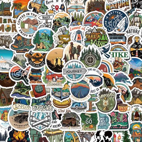 Sticker - Vinyle Étanche - Pour Valise Ordinateur Portable Vélo Casque Moto Skateboard Voiture - 100 Pièces (1/5)