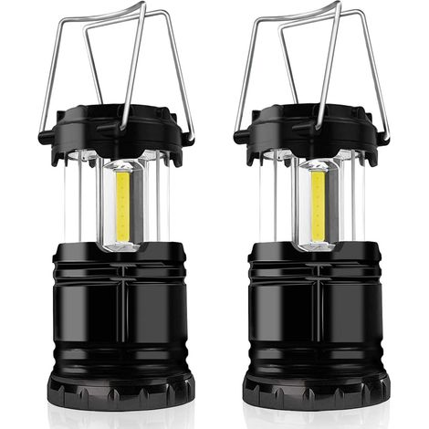 Lanternes de camping, lot de 2 lanternes LED portables avec crochet pliable, étanches, idéales pour les tentes, les activités de plein air et les situations d'urgence - AquaForge (1/5)