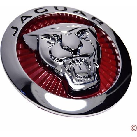 Jaguar XF Supercharged Growler, emblème rond rouge de 72 mm, calandre avant, autocollant arrière (1/3)