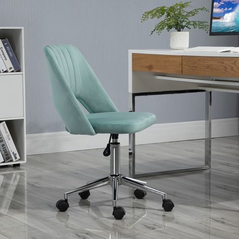 Sedia da ufficio ergonomica regolabile in altezza, senza braccioli, girevole, verde DESVIAE (1/5)