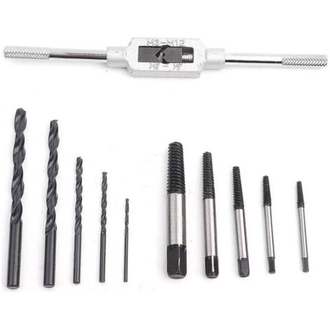 FENOPLASTICAExtracteur de vis cassé, forets et extracteur, ensemble de boulons, attaches, outil de retrait retiré, 11 pièces (1/3)