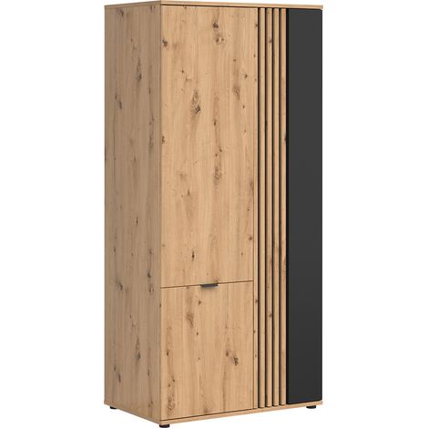Schrank Ezra mit 3 Türen, Holzoptik, 195cm