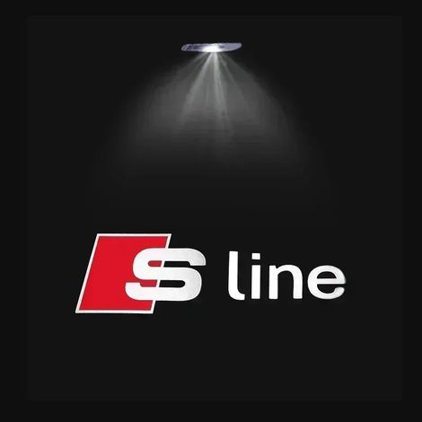 (SLine, 2 pièces, compatible avec 2 portes) Audi Sline S3 S4 S5 S6 S7 RS Quattro Q7 Q5 Q3 A4 B8 8P A3 A6 C7 A5 A6 A8 Projecteur de logo lumineux de bienvenue à LED pour portières de voiture (1/4)