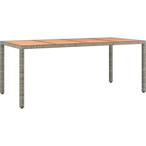 Maison Exclusive - Table de jardin et dessus en bois Gris Résine tressée et acacia