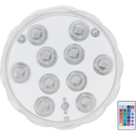 Faro LED RGB per piscina con 16 colori, 7 cm (2,8 pollici), con telecomando a 24 tasti e 10 LED (1/4)
