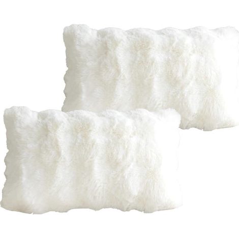 (30 x 50 cm, bianco) Due federe, imbottitura non inclusa, morbide e confortevoli, adatte per soggiorno e camera da letto (1/5)
