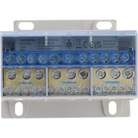 Verteilerblock 125A 3P 690V 1x25-35mm2 4x16mm2 7x10mm2 DIN 5ST2502