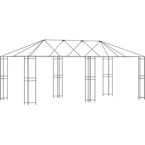Structure de gazebo en acier noir de 6 x 3 mètres (1/5)