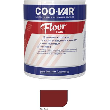 CooVar Floor Paint - Tile Red - 1 Litre
