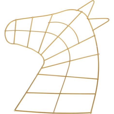 Lot de 2 guirlandes fil de fer – forme cheval/couronne dorée, base DIY attrape-rêves/déco intérieure