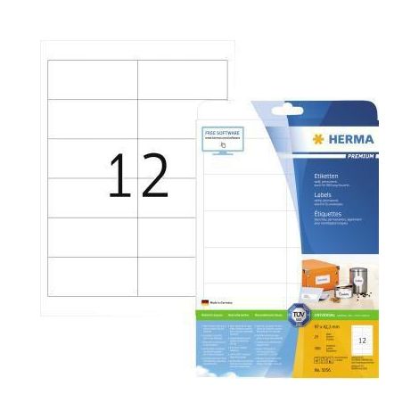 HERMA Etiketten Premium A4 weiß 97x42,3 mm Papier 300 St. (1/4)