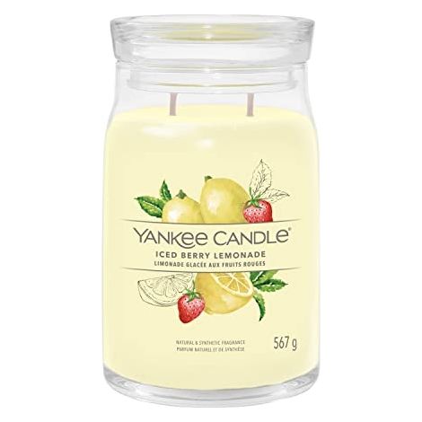 YANKEE CANDLE ICED BERRY LEMONADE BOUGIE EN CIRE CYLINDRE PAMPLEMOUSSE, CITRON, POMELO JAUNE 1 PIÈCE(S) (1629983E) (1/4)