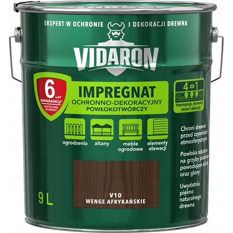 VIDARON IMPREGNATE PARA MADERA V10 WENGE AFRICANO 9L 1 unidad.