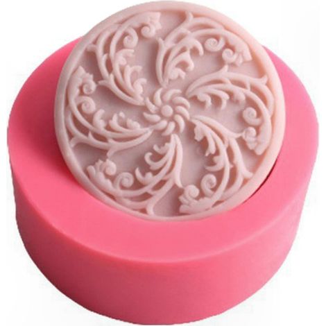 Moule à savon silicone fleur ronde DIY, outil de fabrication savon artisanal, moule pâtisserie pour chocolats, cheesecakes, cupcakes et pâte à sucre (1/4)
