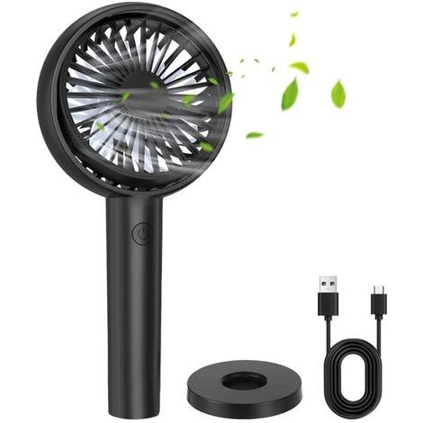 Wiederaufladbarer tragbarer Ventilator mit 4000 mAh, 3 einstellbaren Geschwindigkeitsstufen, 5–8 Stunden Dauerbetrieb, USB-Ventilator für Zuhause, Büro, Reisen und Outdoor-Aktivitäten (1/5)